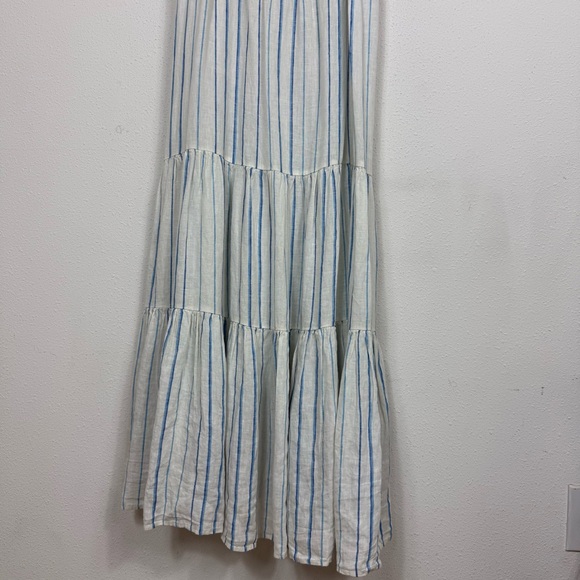 Madewell Cami Tier Midi Linen Dress in Stripe Euro Summer Capsule Women’s 14 - Picture 4 of 9